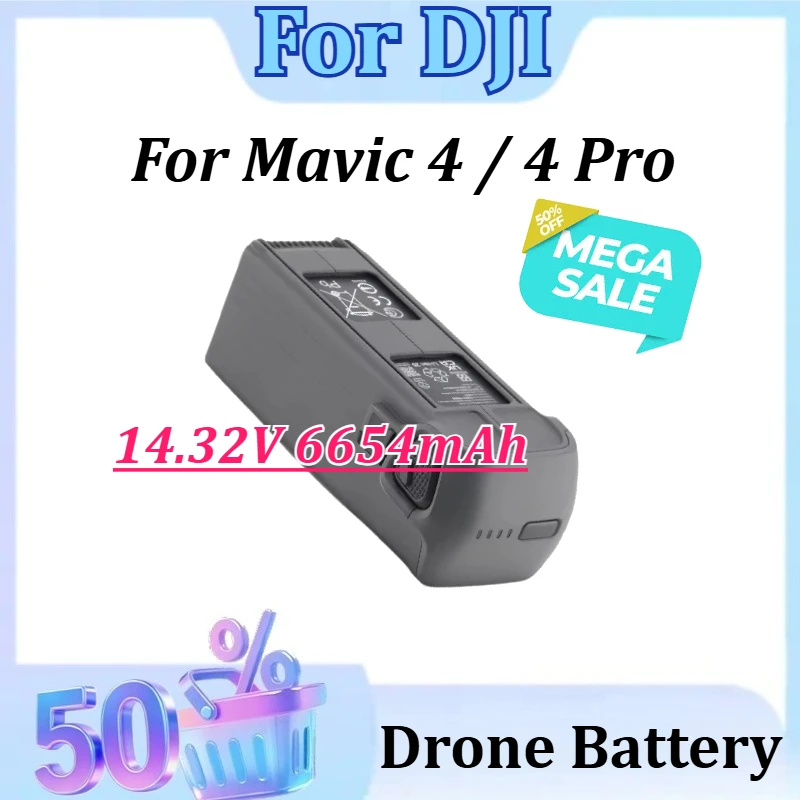 New 14.32V 6654mAh Intelligent Flight Battery for DJI Mavic 4 / 4 Pro Flight Time 51 Minutes in Stock Fast Charging High Quality
New 14.32V 6654mAh Intelligent Flight Battery for DJI Mavic 4 / 4 Pro Flight Time 51 Minutes in Stock Fast Charging High Quality
