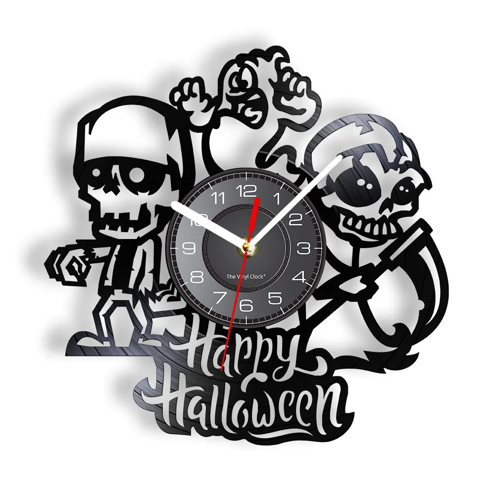 Happy Halloween Night Wall Decorative Vinyl Record Wall Clock Skull Skeleton & Ghost Vintage Clock Wall Watch Horror Decoration
Happy Halloween Night Wall Decorative Vinyl Record Wall Clock Skull Skeleton & Ghost Vintage Clock Wall Watch Horror Decoration