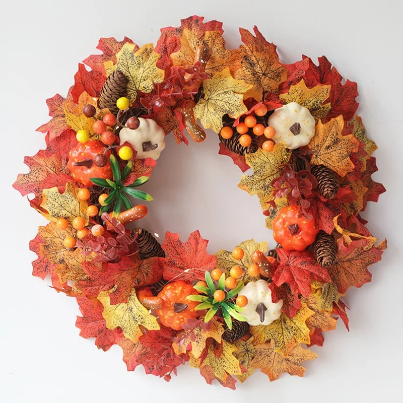Autumn-colored Wreath 40cm Pumpkin and Berry Door Hanging Harvest Festival Vine Ring Thanksgiving Wreath
Autumn-colored Wreath 40cm Pumpkin and Berry Door Hanging Harvest Festival Vine Ring Thanksgiving Wreath