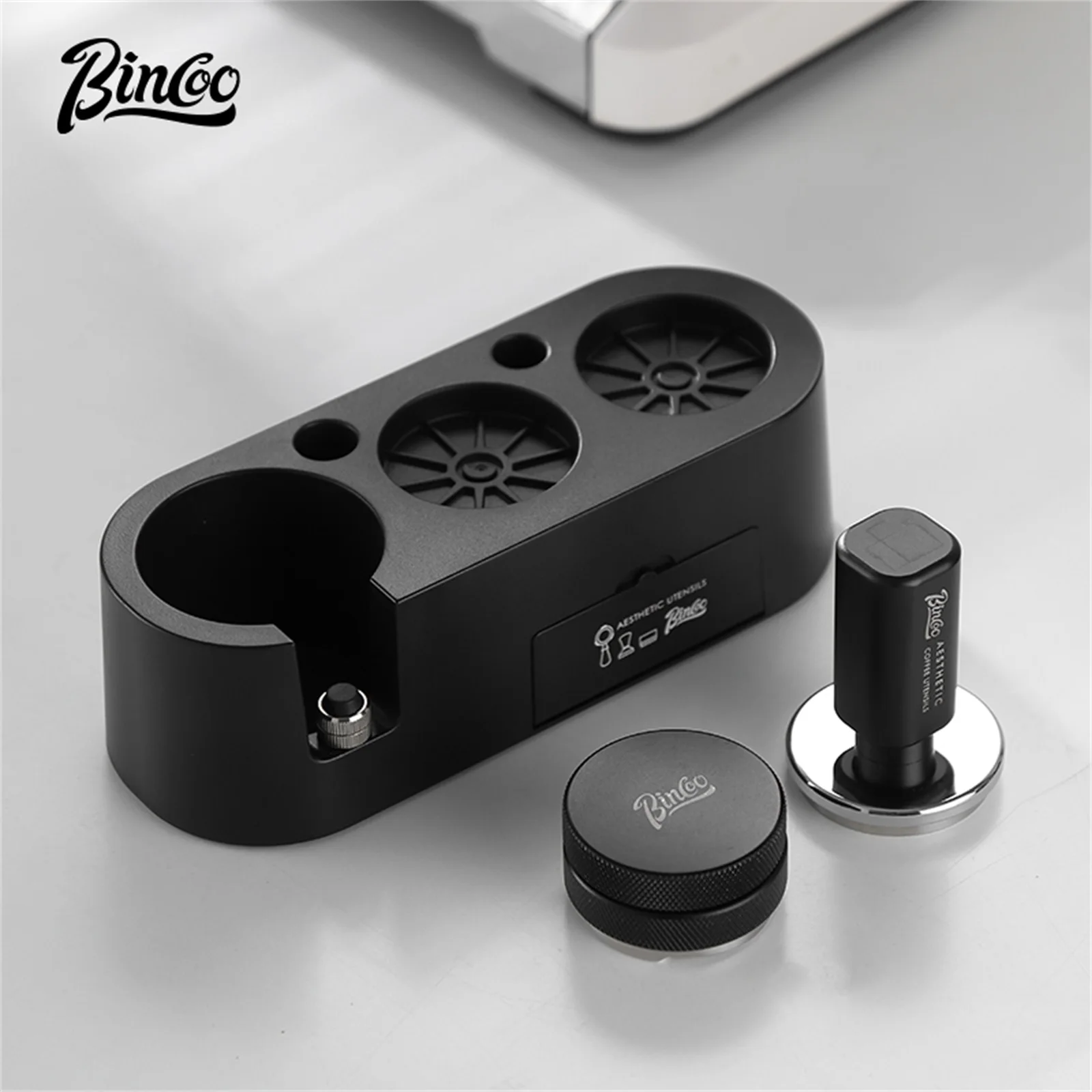 Bincoo Black Espresso Tool Kit: 3-in-1 Coffee Distributor, Tamper & Stand for 58mm Portafilter, Barista Essentials
Bincoo Black Espresso Tool Kit: 3-in-1 Coffee Distributor, Tamper & Stand for 58mm Portafilter, Barista Essentials