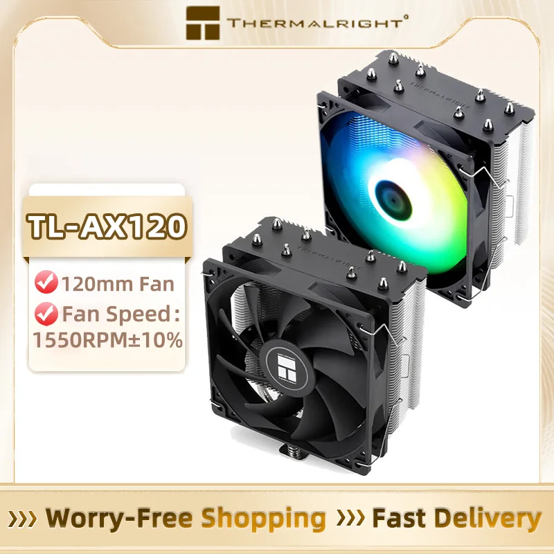 Thermalright TL-AX120 Tower CPU Air Cooler 120mm ARGB 4pin PWM Cooling Fan 4 Heat Pipes Radiator for intel LGA 115X 1200 AMD AM4
Thermalright TL-AX120 Tower CPU Air Cooler 120mm ARGB 4pin PWM Cooling Fan 4 Heat Pipes Radiator for intel LGA 115X 1200 AMD AM4