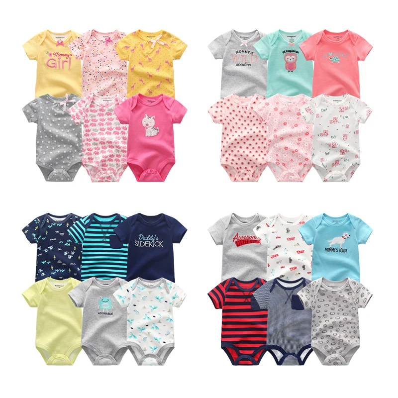 6-Piece Cartoon Cute Baby Unisex Bodysuits Summer Short Sleeve Newborn Boy Girl Onesies 0-12 Months Infant Clothes
6-Piece Cartoon Cute Baby Unisex Bodysuits Summer Short Sleeve Newborn Boy Girl Onesies 0-12 Months Infant Clothes