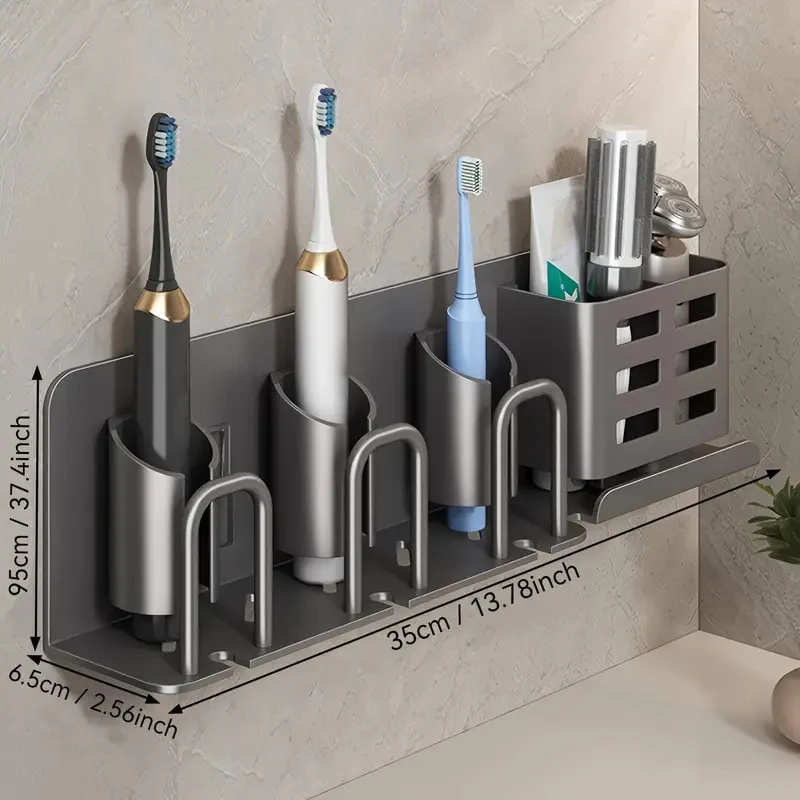 Electric Toothbrush Holder Wall Mounted Aluminum Material Toothpaste Holder No Drill Razor Rinsing Cup Rack for Bathroom Tool
Electric Toothbrush Holder Wall Mounted Aluminum Material Toothpaste Holder No Drill Razor Rinsing Cup Rack for Bathroom Tool