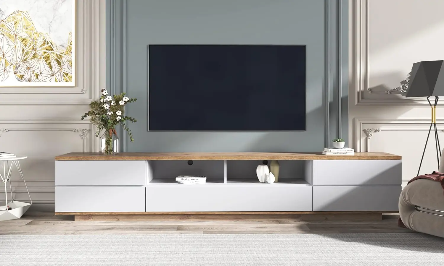 Wood Tv Stand Entertainment Center With Storage Cabinets & Open Shelves, Modern Tv Console Table For Tvs Up To 80” For Living
Wood Tv Stand Entertainment Center With Storage Cabinets & Open Shelves, Modern Tv Console Table For Tvs Up To 80” For Living