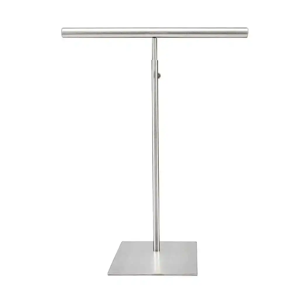 Stainless Steel Silk Scarves Display Rack Adjustable Fashion T-type Handbag Shelf Holder Backpack Wig Purse Display Stand Rack
Stainless Steel Silk Scarves Display Rack Adjustable Fashion T-type Handbag Shelf Holder Backpack Wig Purse Display Stand Rack