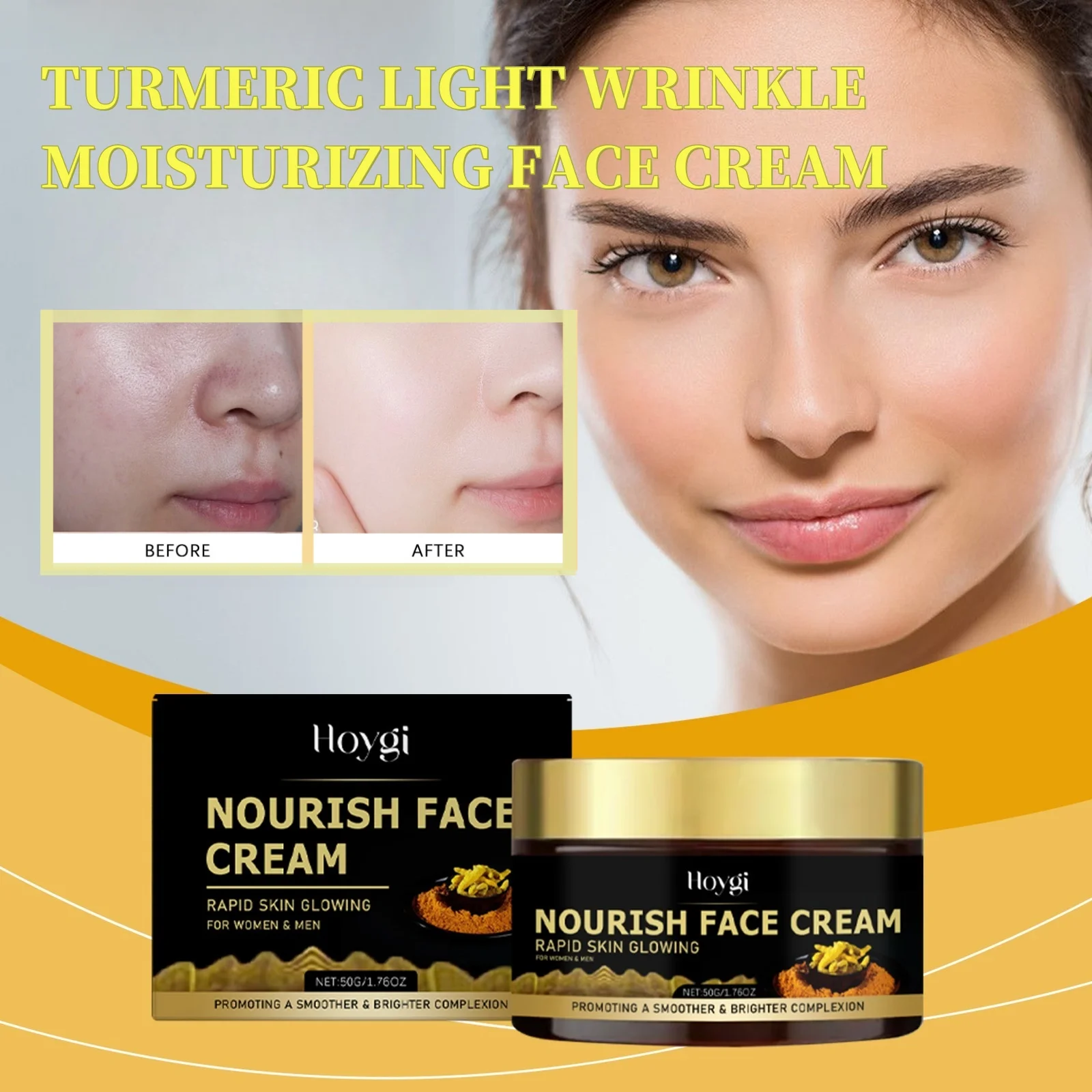 Turmeric Hydrating Face Cream Gentle Nourishing Firming Daily Moisturizer Smooth Silky Skin Skincare Suitable for All Skin Types
Turmeric Hydrating Face Cream Gentle Nourishing Firming Daily Moisturizer Smooth Silky Skin Skincare Suitable for All Skin Types
