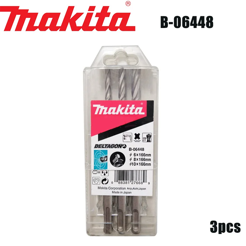 Makita B-06448 Four Pit Drill Set (Three Edge and Six Sides) 3PCS (6 × 166、8 × 166、10 × 166) Alloy Steel Material
Makita B-06448 Four Pit Drill Set (Three Edge and Six Sides) 3PCS (6 × 166、8 × 166、10 × 166) Alloy Steel Material