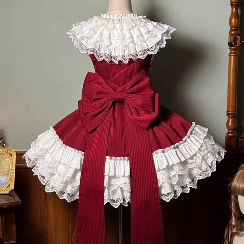 Bow Dresses Women Sweet Y2K Lolita Kawaii JK Girls Hollow Out Daily Wearable Gold Sleeveless Bow Dress A-line Dresses Girls New 
Bow Dresses Women Sweet Y2K Lolita Kawaii JK Girls Hollow Out Daily Wearable Gold Sleeveless Bow Dress A-line Dresses Girls New