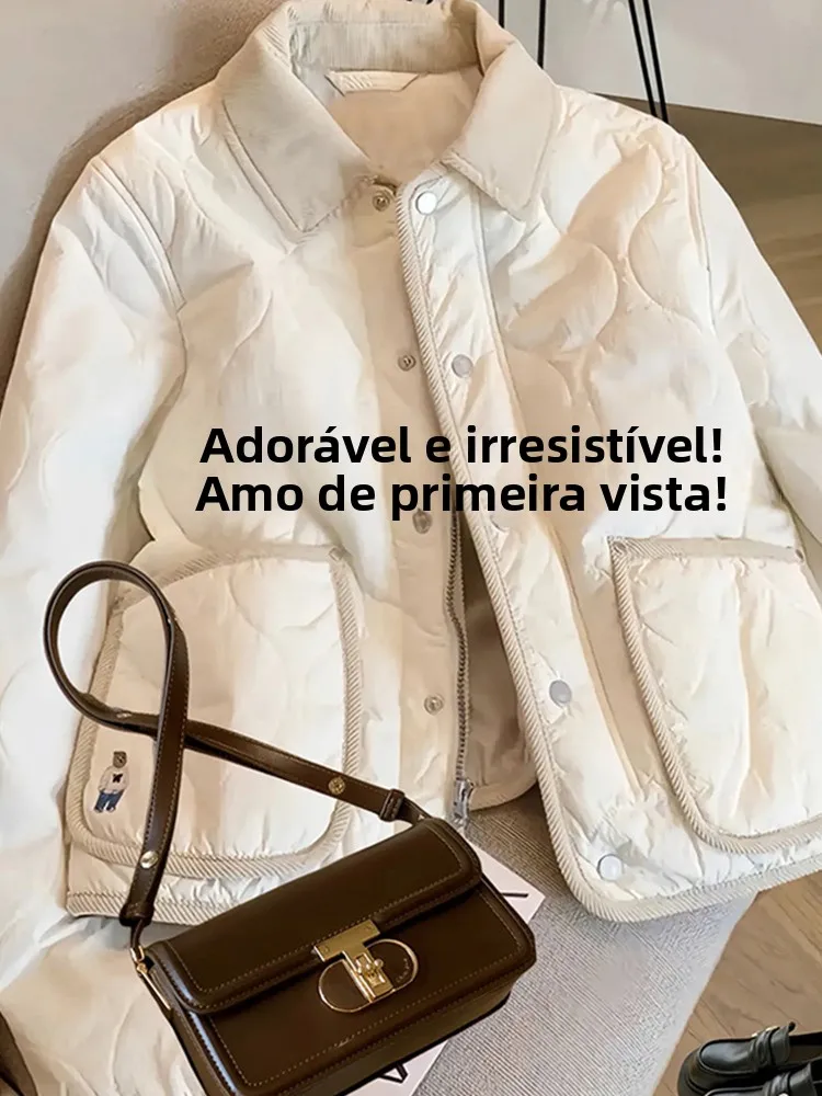 Retro Lightweight down Cotton Jacket Women's Winter Thickened Collar Warm Zipper Closure Long Sleeve Pure Color Commute Style
Retro Lightweight down Cotton Jacket Women's Winter Thickened Collar Warm Zipper Closure Long Sleeve Pure Color Commute Style