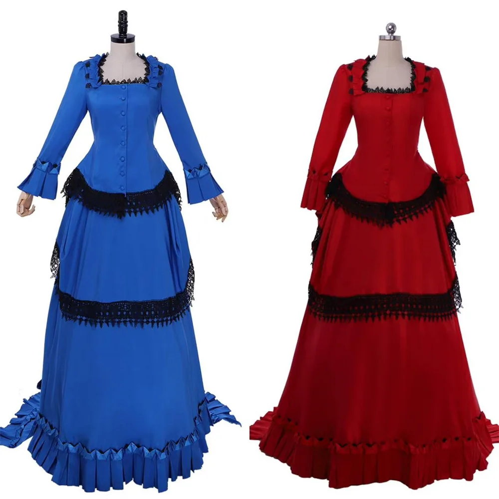 Victorian Women Blue Red Gothic Steampunk Bustle Dress Edwardian Walking Costume Georgian Renaissance Colonial Civil War Ball G
Victorian Women Blue Red Gothic Steampunk Bustle Dress Edwardian Walking Costume Georgian Renaissance Colonial Civil War Ball G