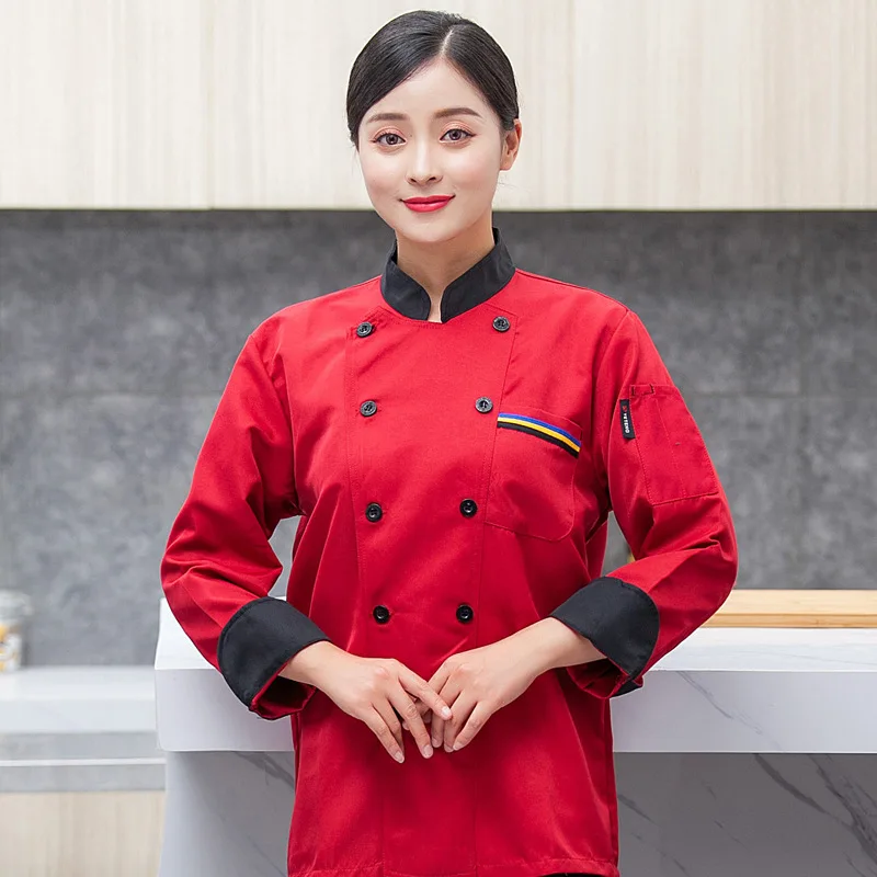 Chef Uniform Long Sleeve Three Stripes Snack Restaurant Workwear Restaurant Night Market Workwear Plus Size Printed Embroiderylo
Chef Uniform Long Sleeve Three Stripes Snack Restaurant Workwear Restaurant Night Market Workwear Plus Size Printed Embroiderylo