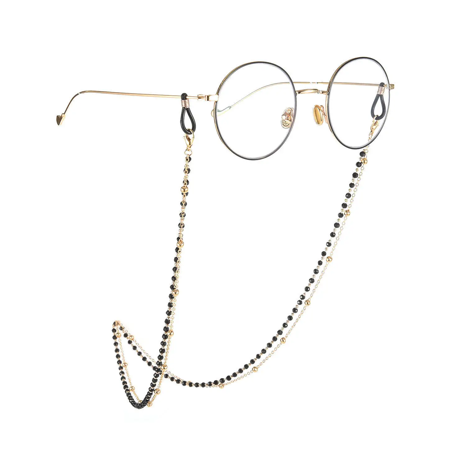 Women's Double Layer Bla Rhinestone Eyeglass Chain Copper Bead Anti-slip Eyeglass Face Mask Accory Cross-Border Jewelry
Women's Double Layer Bla Rhinestone Eyeglass Chain Copper Bead Anti-slip Eyeglass Face Mask Accory Cross-Border Jewelry