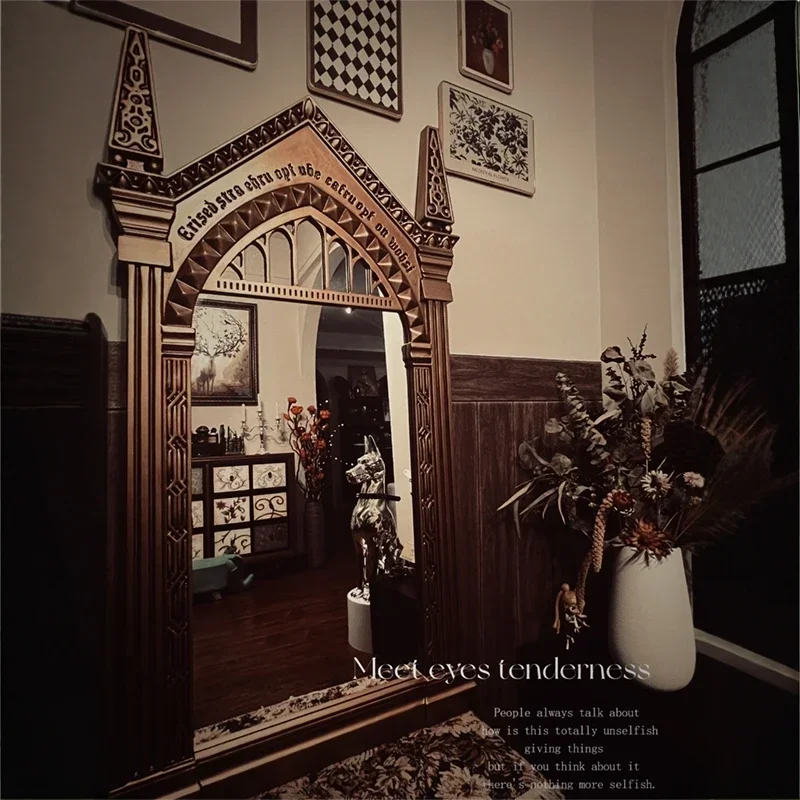 01French villa home full-length mirror retro style full body medieval floor mirror
01French villa home full-length mirror retro style full body medieval floor mirror