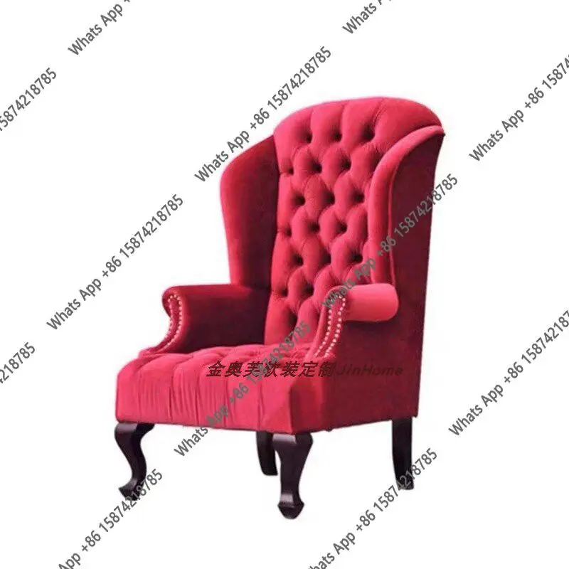 Rt American Retro Pull-up Buckle High Backrest Single Chair Italian Solid Color Velvet High-end Club Beauty Shop Solid Wood Sof
Rt American Retro Pull-up Buckle High Backrest Single Chair Italian Solid Color Velvet High-end Club Beauty Shop Solid Wood Sof