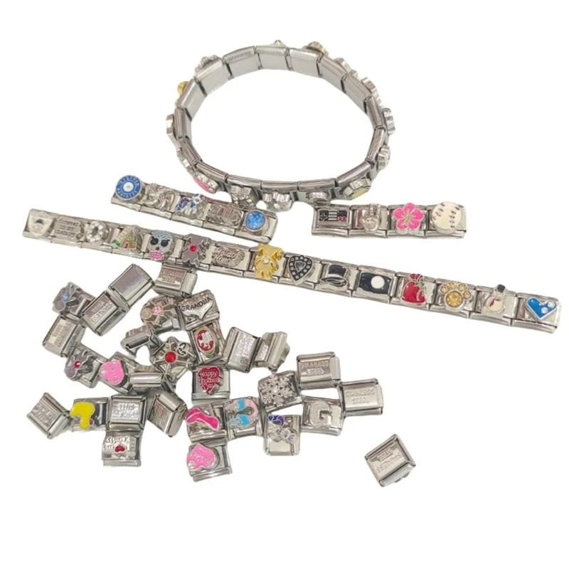 652F Set of 100 Stainless Steel Bracelet Accessories Unisex Italian Charm Handchain Modules Interchangeable Jewelry Component
652F Set of 100 Stainless Steel Bracelet Accessories Unisex Italian Charm Handchain Modules Interchangeable Jewelry Component