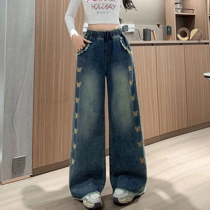 New Womens Jeans, Floor-length Straight-leg Wide-leg Pants, Elastic High-waisted Spring Autumn Female Casual Denim Trousers Tide
New Womens Jeans, Floor-length Straight-leg Wide-leg Pants, Elastic High-waisted Spring Autumn Female Casual Denim Trousers Tide
