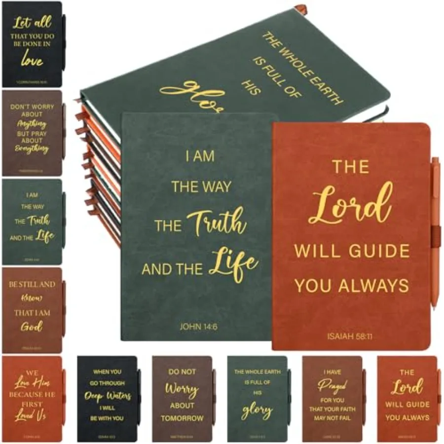20 Pcs Christian Gifts Bulk 10 Leather Christian Journals for Men Women Bible Leather Notebooks with 10 Pen Inspirational A5 Pr
20 Pcs Christian Gifts Bulk 10 Leather Christian Journals for Men Women Bible Leather Notebooks with 10 Pen Inspirational A5 Pr