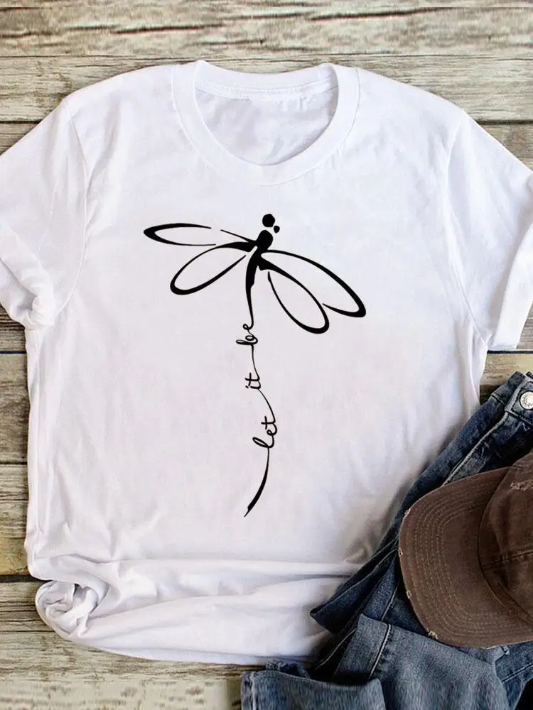 Short Sleeve Summer Dragonfly New Trend Cute Graphic T Shirt Casual Clothing Fashion Clothes Women Print Tee T-shirt Female Top 
Short Sleeve Summer Dragonfly New Trend Cute Graphic T Shirt Casual Clothing Fashion Clothes Women Print Tee T-shirt Female Top