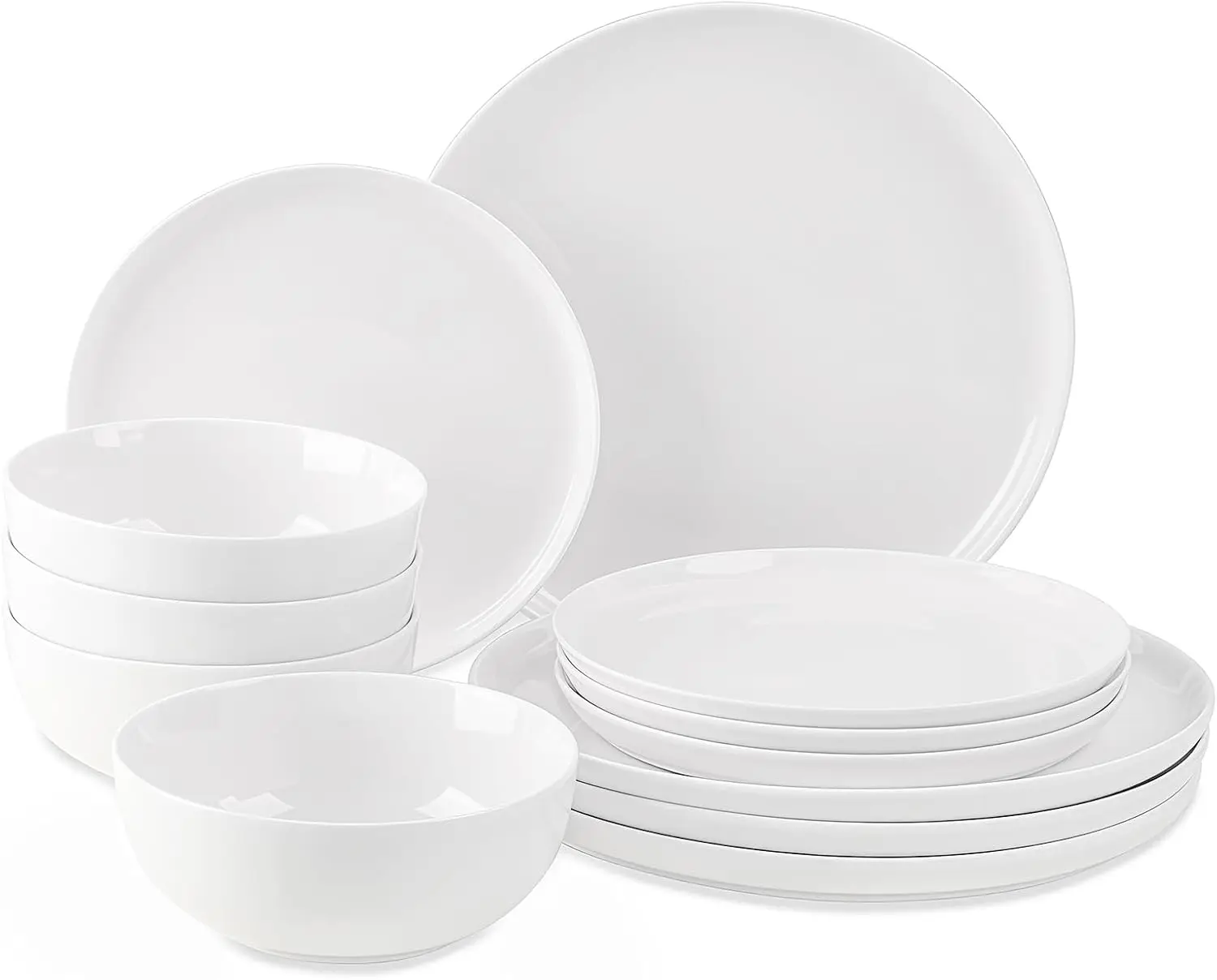 Plates and Bowls Sets, 12 Pieces Dinnerware Sets, Ceramic Dishes Set for 4, White Kitchen Dishware Set, Microwave and Di
Plates and Bowls Sets, 12 Pieces Dinnerware Sets, Ceramic Dishes Set for 4, White Kitchen Dishware Set, Microwave and Di