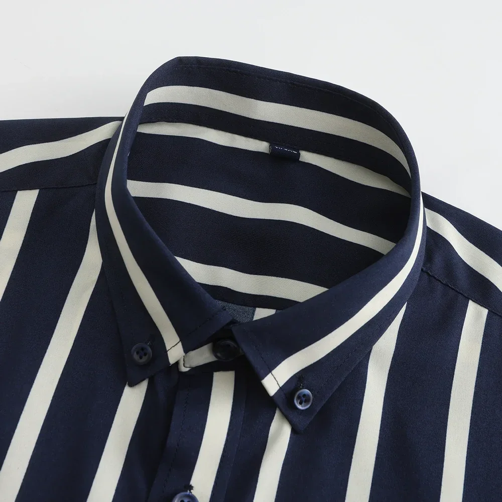 Men's Lightweight Long Sleeve Color Block Striped Dress Shirts Wrinkle-Resistant Standard-fit Youthful Button-down Casual Shirt
Men's Lightweight Long Sleeve Color Block Striped Dress Shirts Wrinkle-Resistant Standard-fit Youthful Button-down Casual Shirt