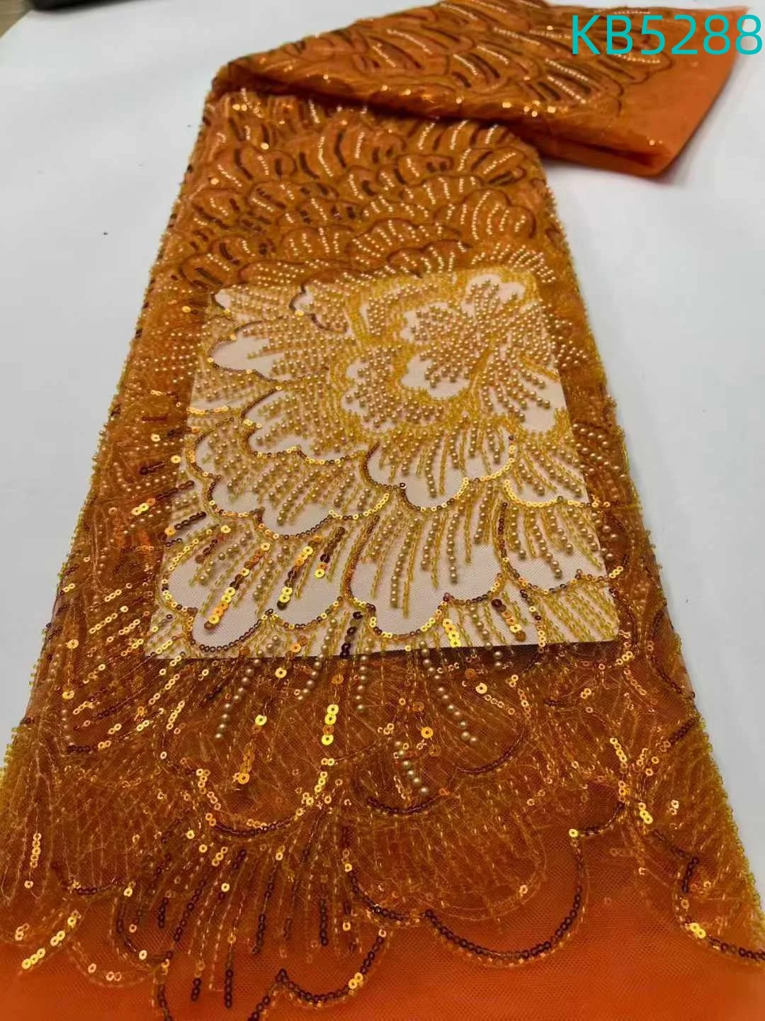 Luxury African Tulle Lace Nigerian Sequin Beaded Lace Fabric 2026 Gold French Mesh Lace Fabric For Wedding Dress Sewing KB5288
Luxury African Tulle Lace Nigerian Sequin Beaded Lace Fabric 2026 Gold French Mesh Lace Fabric For Wedding Dress Sewing KB5288