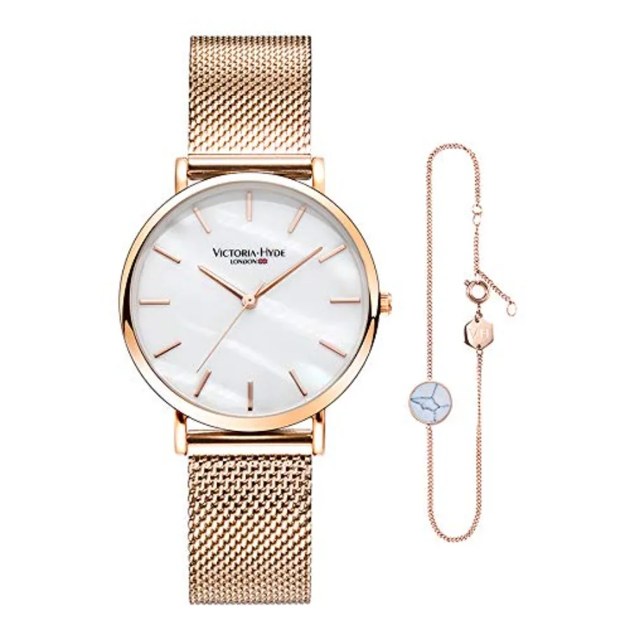 VICTORIA HYDE Rose Gold Watches for Women Analog Quartz Stainless Steel Mesh Band Casual Ladies Wristwatch with Bracelet Sets
VICTORIA HYDE Rose Gold Watches for Women Analog Quartz Stainless Steel Mesh Band Casual Ladies Wristwatch with Bracelet Sets