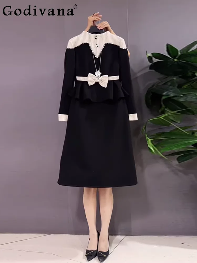 Элегантное женское платье больших размеров с воротником-стойкой, имитацией двухслойного дизайна, длинными рукавами, завышенной талией и милым бантом в корейском стиле
Элегантное женское платье больших размеров с воротником-стойкой, имитацией двухслойного дизайна, длинными рукавами, завышенной талией и милым бантом в корейском стиле