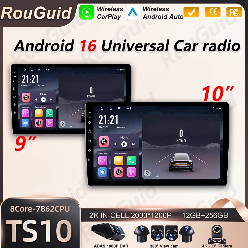 Car Radio Android 16 Universal 9/10 inch GPS Navigation 5G Wifi Autoradio Multimedia Player Touch Screen Bluetooth RSD 2k DSP
Car Radio Android 16 Universal 9/10 inch GPS Navigation 5G Wifi Autoradio Multimedia Player Touch Screen Bluetooth RSD 2k DSP
