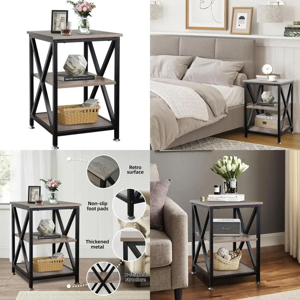 Charging Station 3-Tier End Table, 16x16x28, Wood & Metal, USB Ports, Outlets, Rolling Side Table for Home
Charging Station 3-Tier End Table, 16x16x28, Wood & Metal, USB Ports, Outlets, Rolling Side Table for Home