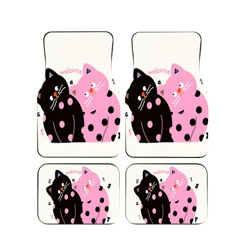 4Pcs Cute Black Pink Cat Print Car Floor Mats Non-Slip Waterproof Universal Foot Pads For Auto Interior Suit Sedan SUV Truck
4Pcs Cute Black Pink Cat Print Car Floor Mats Non-Slip Waterproof Universal Foot Pads For Auto Interior Suit Sedan SUV Truck