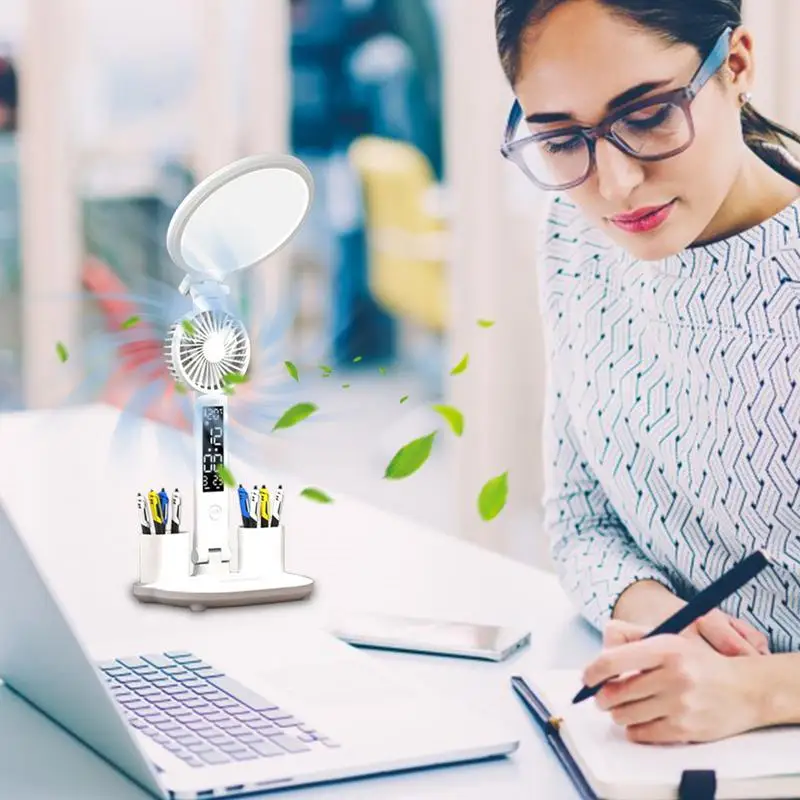 LED Desk Lamp With Fan Cool Breeze Lamp With Fan Touch Control Stepless Dimmable Light With Phone And Pen Holder For Studying Or
LED Desk Lamp With Fan Cool Breeze Lamp With Fan Touch Control Stepless Dimmable Light With Phone And Pen Holder For Studying Or