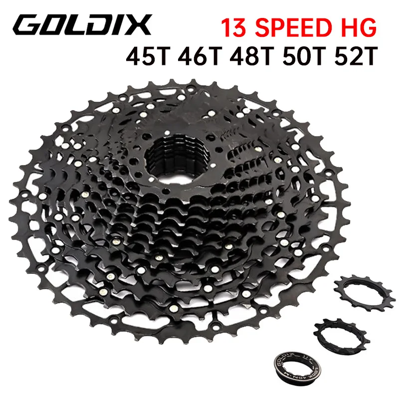 GOLDIX 13 speed cassette hg Ultralight 13-speed cassette 11 45 46 48 50 52 bicycle sproket For shimano Mountain bike cassette
GOLDIX 13 speed cassette hg Ultralight 13-speed cassette 11 45 46 48 50 52 bicycle sproket For shimano Mountain bike cassette