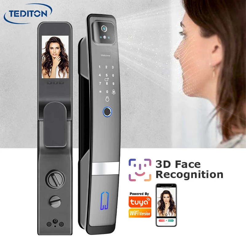 Electronic Automatic Biometric Fingerprint Face Recognition Lock Tuya APP Wifi Card 3D Face Detection Smart Door Lock
Electronic Automatic Biometric Fingerprint Face Recognition Lock Tuya APP Wifi Card 3D Face Detection Smart Door Lock