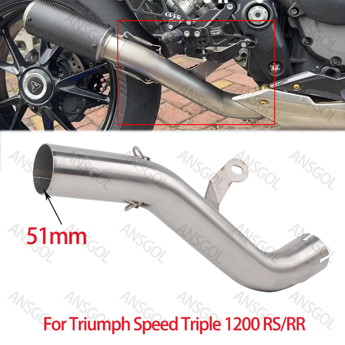 Средняя выхлопная труба Escape RS1200 для Triumph Speed Triple RS 1200 1200RR 2021-2024, модифицированная средняя труба мотоцикла, глушитель 51 мм
Средняя выхлопная труба Escape RS1200 для Triumph Speed Triple RS 1200 1200RR 2021-2024, модифицированная средняя труба мотоцикла, глушитель 51 мм