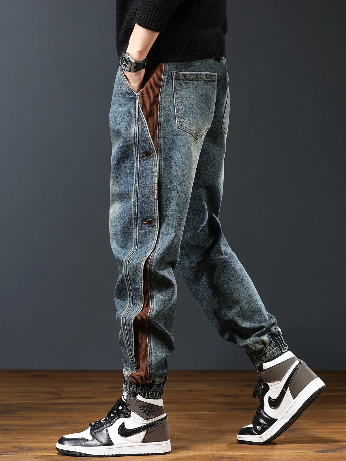 American Retro Patchwork Jeans Men's Autumn Loose Versatile Casual Handsome Cuffed Harem Work Pants Youthful Trendy Long Pants
American Retro Patchwork Jeans Men's Autumn Loose Versatile Casual Handsome Cuffed Harem Work Pants Youthful Trendy Long Pants