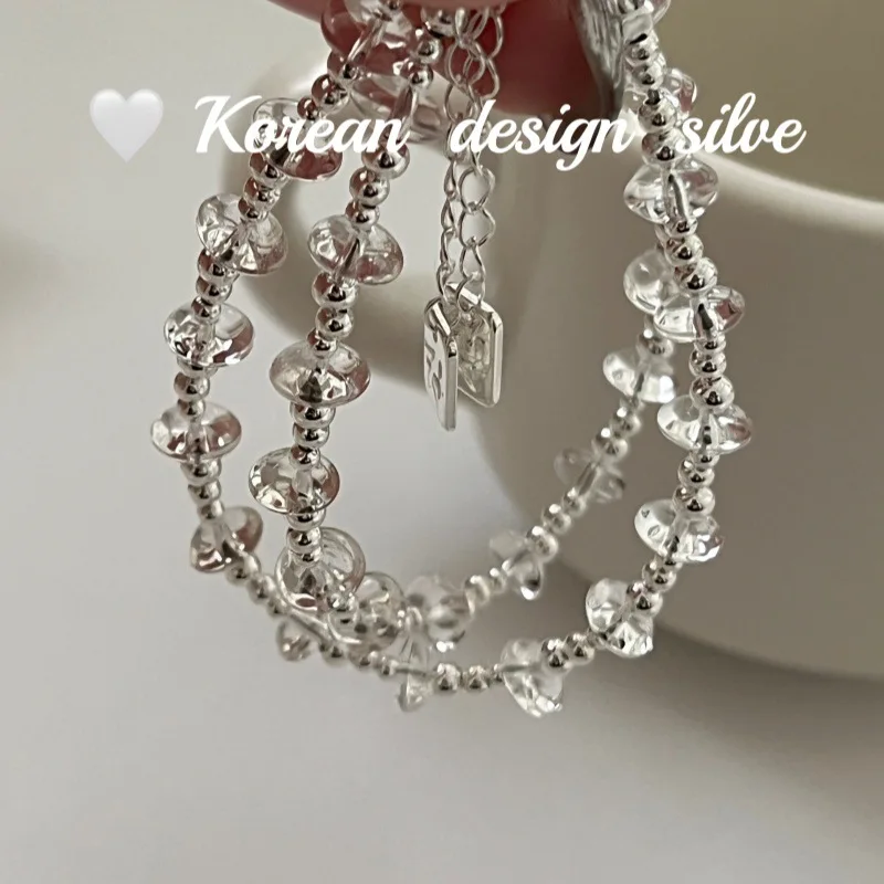 Korean Simple High-end Hand Jewelry S925 Sterling Silver, Cut Crystal Bead Bracelet Niche Exquisite and Versatile Model
Korean Simple High-end Hand Jewelry S925 Sterling Silver, Cut Crystal Bead Bracelet Niche Exquisite and Versatile Model