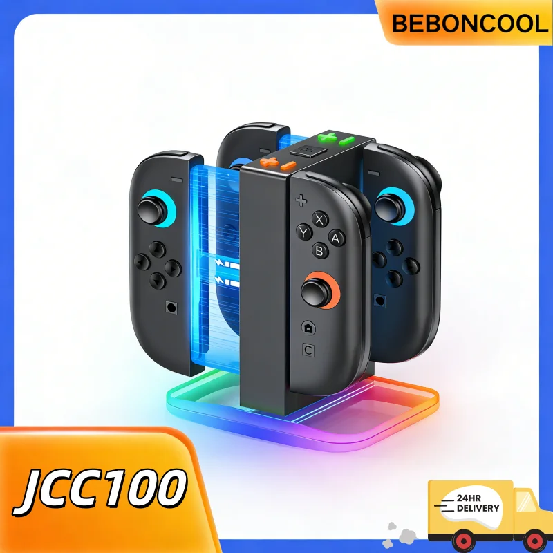 Зарядная база BEBONCOOL JCC100 Switch2 с 4 слотами и квадратной подставкой для зарядки — аксессуары для игровых контроллеров Pro Gaming
Зарядная база BEBONCOOL JCC100 Switch2 с 4 слотами и квадратной подставкой для зарядки — аксессуары для игровых контроллеров Pro Gaming