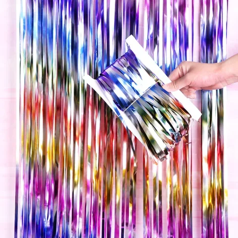 2m Birthday Party Decoration Backdrop Curtain Multiple Color Glitter Tinsel Rainbow Foil Rain Photo Zone Christmas Decorations
2m Birthday Party Decoration Backdrop Curtain Multiple Color Glitter Tinsel Rainbow Foil Rain Photo Zone Christmas Decorations