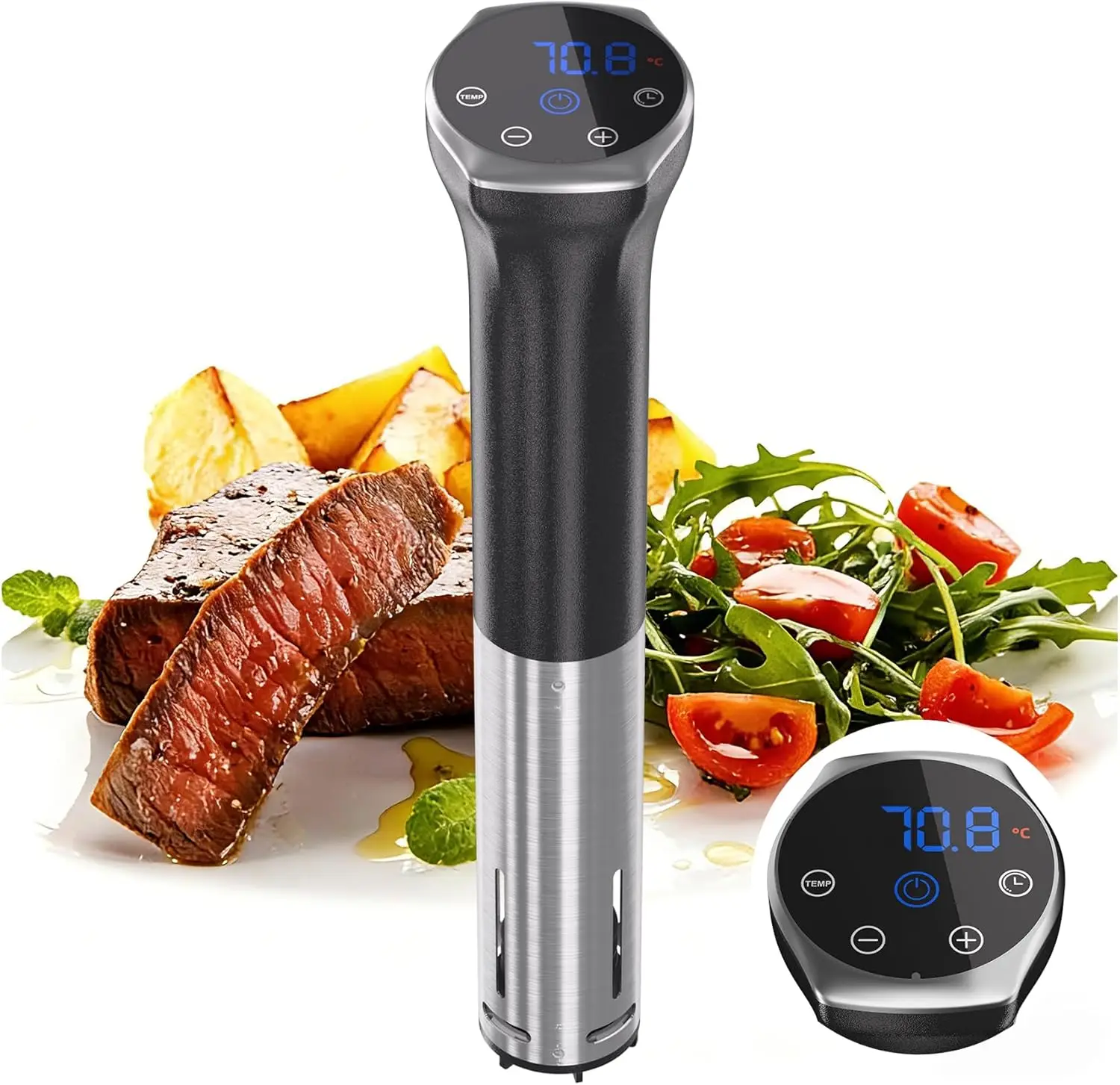 Upgraded Sous Vide Cooker with Touch Control, Accurate Temperature, Digital Timer, IPX7 Waterproof for Professional Cooking
Upgraded Sous Vide Cooker with Touch Control, Accurate Temperature, Digital Timer, IPX7 Waterproof for Professional Cooking