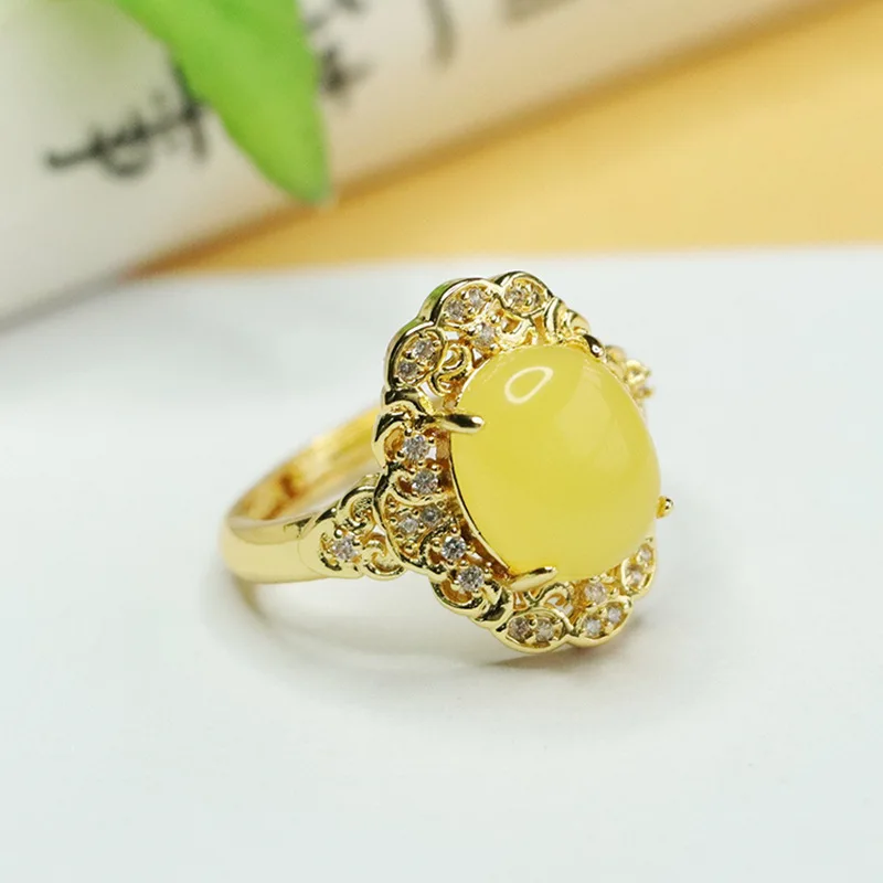 Natural Beeswax Ring Amber Ring Finger Ring Women's Jewelry Jewelry
Natural Beeswax Ring Amber Ring Finger Ring Women's Jewelry Jewelry
