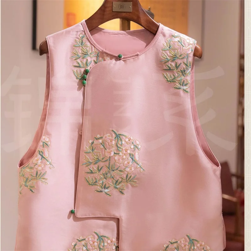 Women Jacket Fashion Spring and Summer Round Collar Sleeveless Loose Waistcoat Vest Coat Joker Embroidery Women Cardigan Coat
Women Jacket Fashion Spring and Summer Round Collar Sleeveless Loose Waistcoat Vest Coat Joker Embroidery Women Cardigan Coat