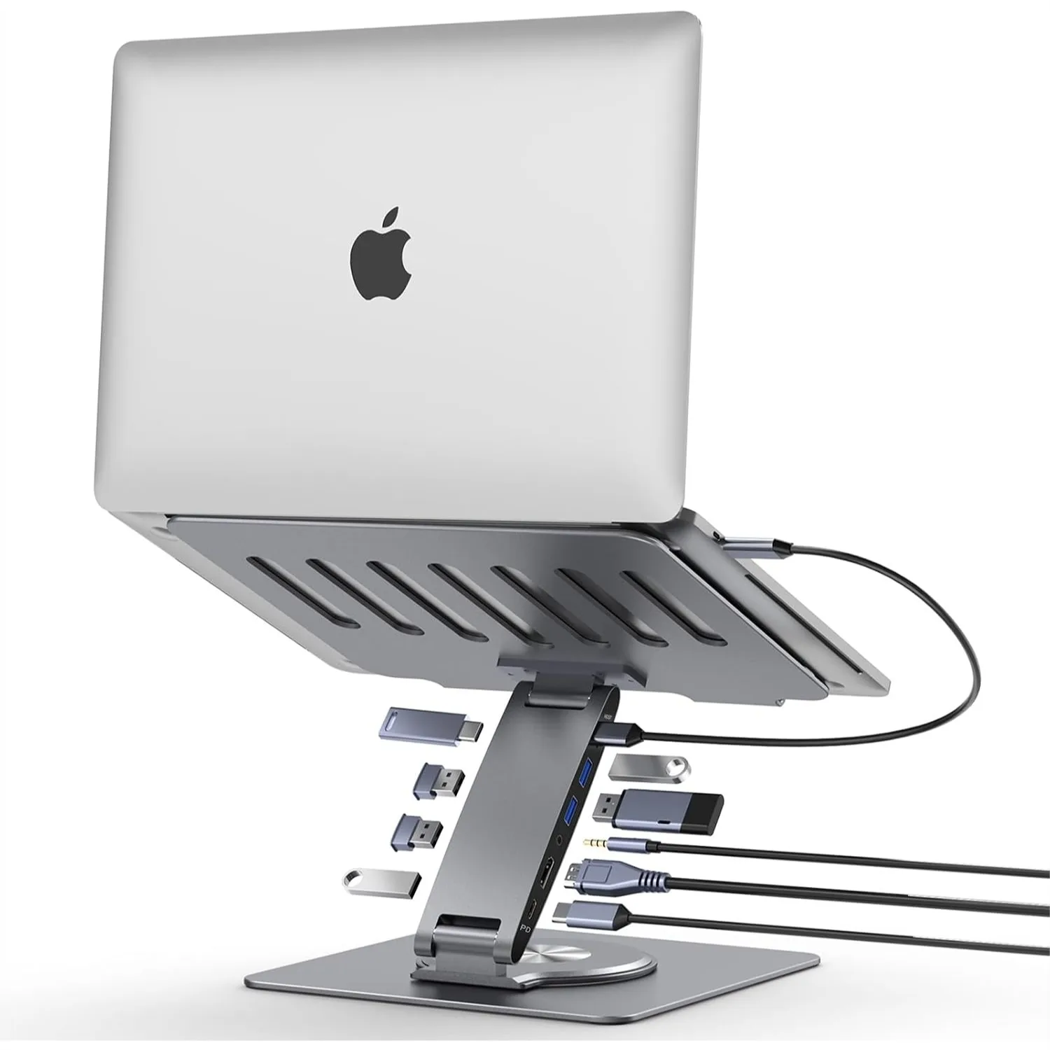 Laptop Docking Station Stand Dual Display 4K HDMI USB3.0 9-in-1 360° Swivel with USB-C Hub for MacBook Pro Dell HP Surface
Laptop Docking Station Stand Dual Display 4K HDMI USB3.0 9-in-1 360° Swivel with USB-C Hub for MacBook Pro Dell HP Surface