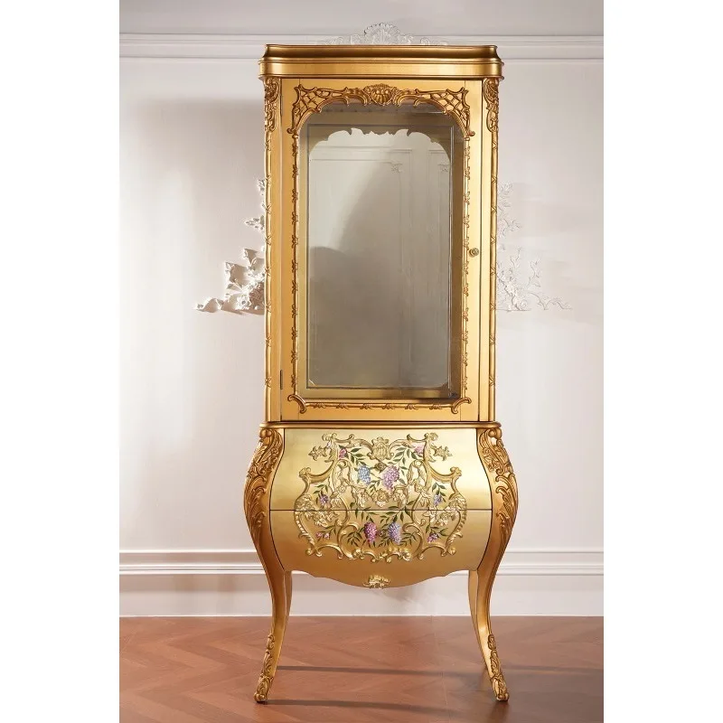 Golden Wood Carving Living Room Wine Cabinets for the Home Corner Wall Cabinet for Living Room
Golden Wood Carving Living Room Wine Cabinets for the Home Corner Wall Cabinet for Living Room