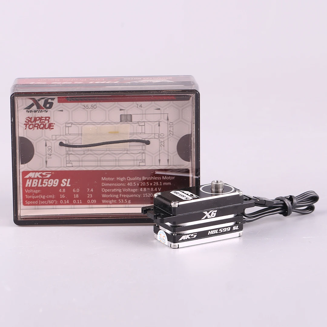 MKS X6 HBL599SL Digital Metal Gear Brushless Servo for Model Aircraft Remote Control Competition Short Version
MKS X6 HBL599SL Digital Metal Gear Brushless Servo for Model Aircraft Remote Control Competition Short Version
