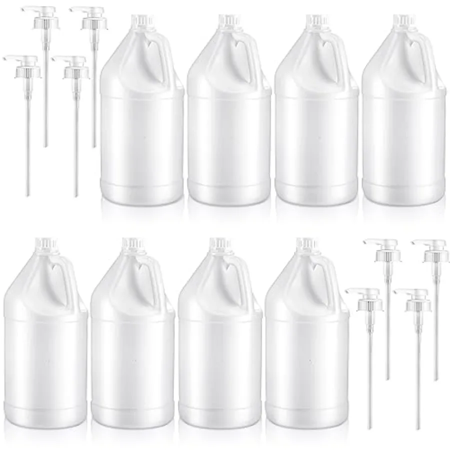 8 Packs 1 Gallon Plastic Jug with Lids BPA Free Reusable Round Clear Plastic Jug with Cap Heavy Duty HDPE Containers with Pump
8 Packs 1 Gallon Plastic Jug with Lids BPA Free Reusable Round Clear Plastic Jug with Cap Heavy Duty HDPE Containers with Pump
