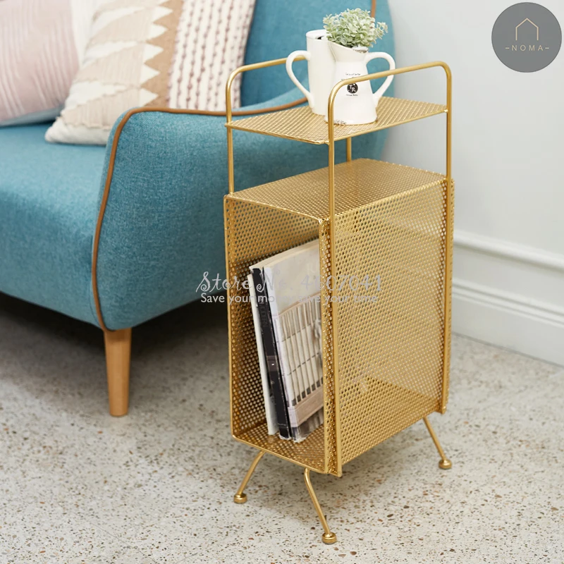 Nordic Stylish Golden Iron Bedside Table Sofa Side Cabinet Corner Metal Shelf, Floor Magazine Storage Holders & Racks
Nordic Stylish Golden Iron Bedside Table Sofa Side Cabinet Corner Metal Shelf, Floor Magazine Storage Holders & Racks