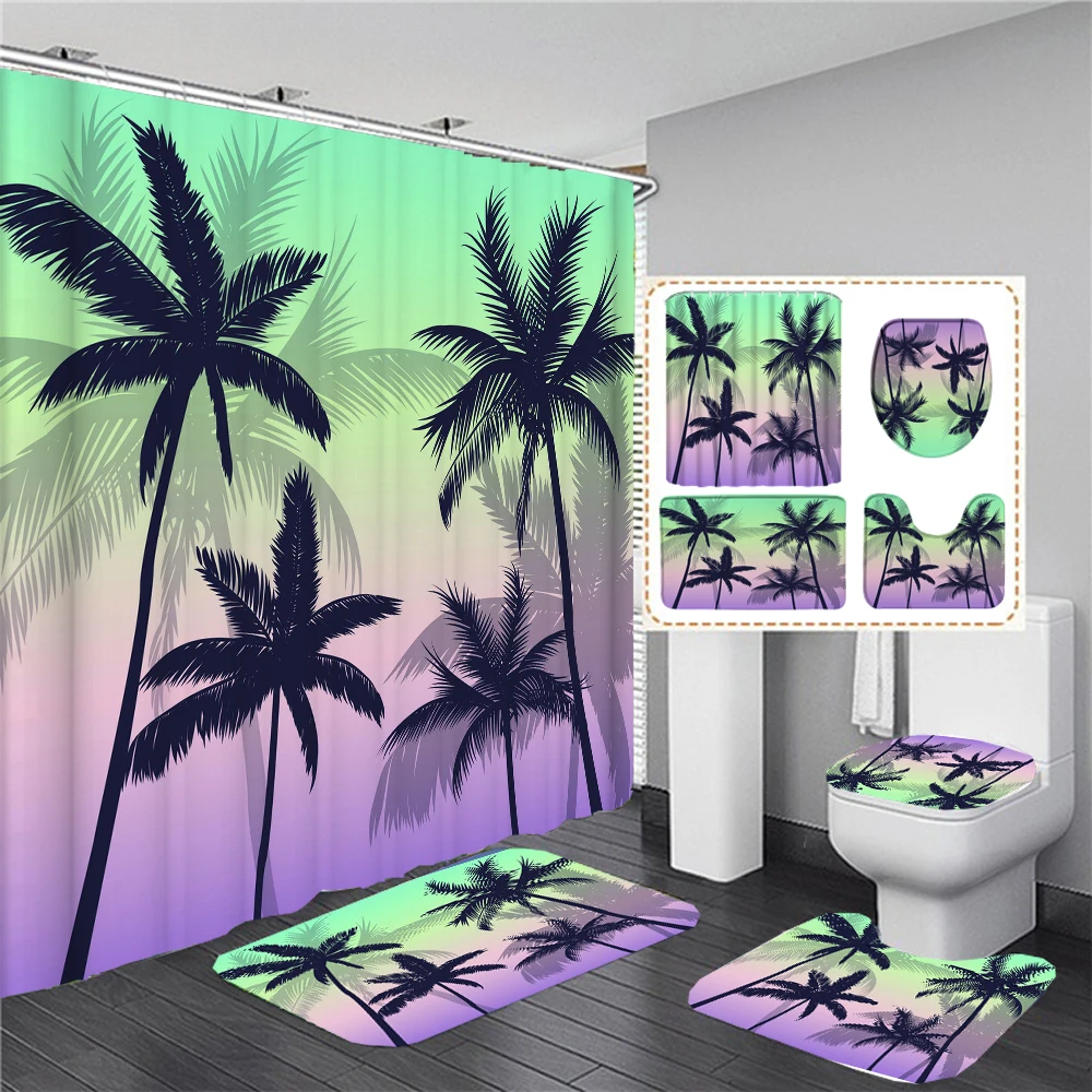 Пляжная кокосовая пальма с 3D принтом, водонепроницаемая ткань, набор занавесок для душа, занавеска для ванной комнаты, коврик для унитаза, нескользящий ковер, домашний декор
Пляжная кокосовая пальма с 3D принтом, водонепроницаемая ткань, набор занавесок для душа, занавеска для ванной комнаты, коврик для унитаза, нескользящий ковер, домашний декор