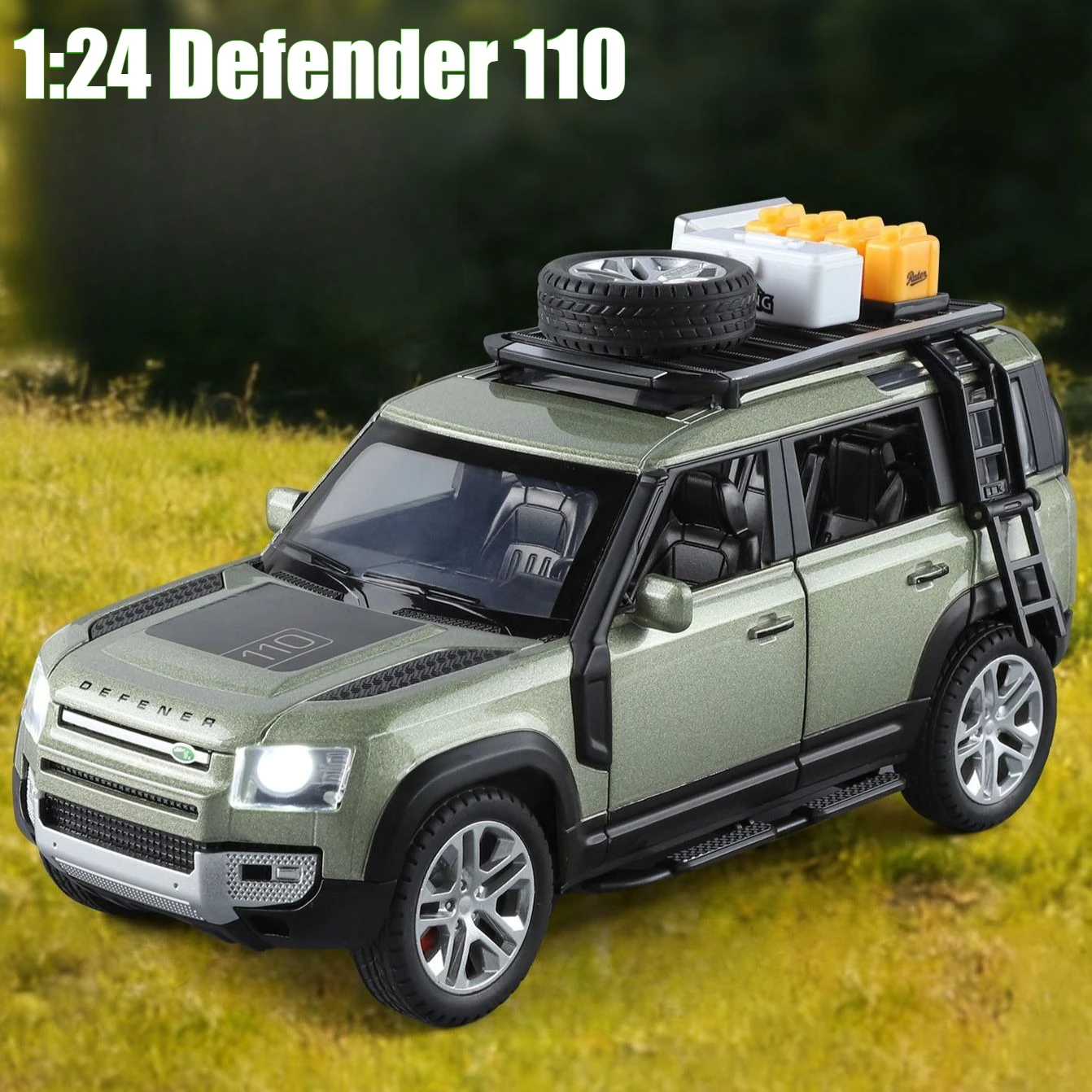 Модель внедорожника Defender 110 (1:24) из литого металла, со звуковыми и световыми эффектами, игрушка для детей, подарок
Модель внедорожника Defender 110 (1:24) из литого металла, со звуковыми и световыми эффектами, игрушка для детей, подарок