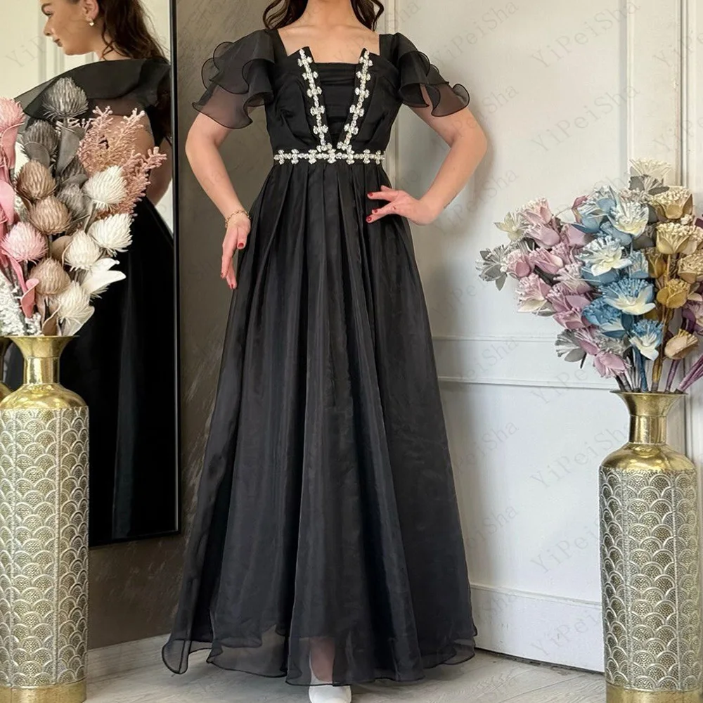 Customized A-Line Prom Dresses Ankle-Length Square Collar Sleeveless Evening Gown Fashion Crystal Simple Draped Party Gown
Customized A-Line Prom Dresses Ankle-Length Square Collar Sleeveless Evening Gown Fashion Crystal Simple Draped Party Gown