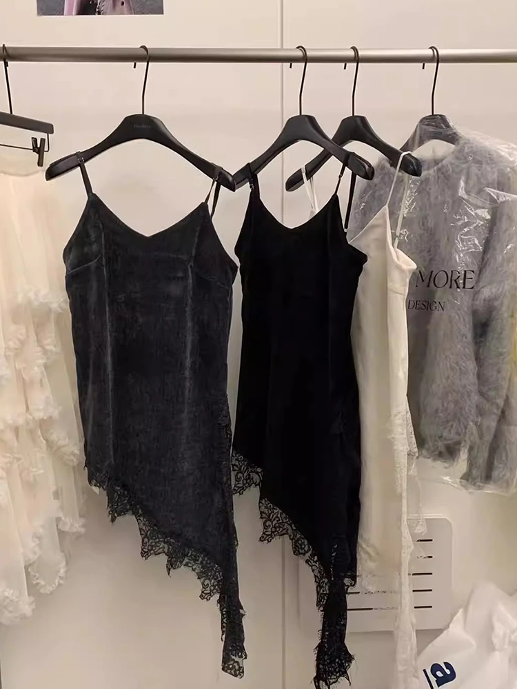 Spring 2026 Women's Velvet Lace Patchwork Wrap Dress V-neck Asymmetrical Hemline Silk Blend Sleeveless Korean Style Dress
Spring 2026 Women's Velvet Lace Patchwork Wrap Dress V-neck Asymmetrical Hemline Silk Blend Sleeveless Korean Style Dress